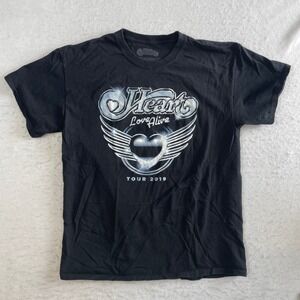 Heart Love Alive Tour 2019 Graphic T-Shirt Large Black Band Tee Short Sleeve